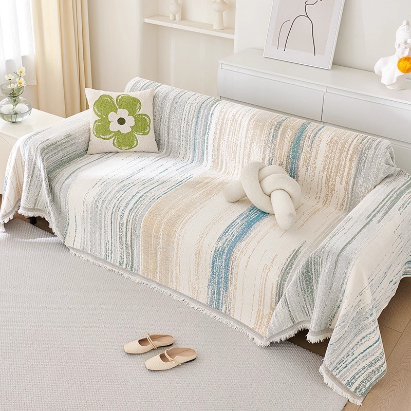 北欧グラデーション ソファーカバー 4人掛け 肘あり 肘なし シェニール マルチカバー 綿100% 爪とぎ防止 猫 犬 対策 抜け毛防止 柔らかい 厚手 ズレにくい かけるだけ 洗える 春夏秋冬