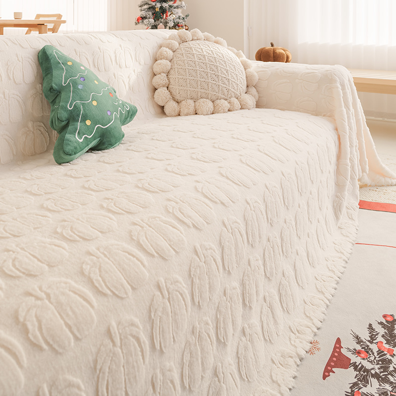 ラビットファー調ソファーカバー 極厚1000g 蓄熱保温 冬 暖かい もちふわ 猫なで心地 抗菌Aレベル 防ダニ 抜け毛ゼロ 毛玉防止 洗える マルチブランケット ホルムアルデヒド・蛍光剤フリー-Giipet