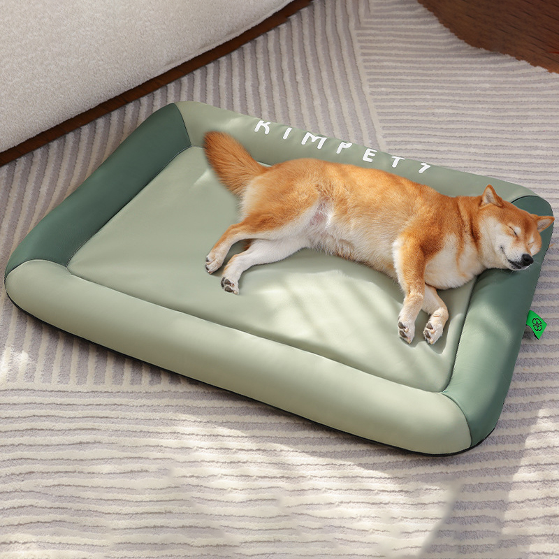 ツートーン防水ペットマット 高反発クッション 犬猫用オックスフォード布ベッド 防湿滑り止め 耐久性抜群 お手入れ簡単 多頭飼い対応 広々快適設計 オールシーズン対応-Giipet