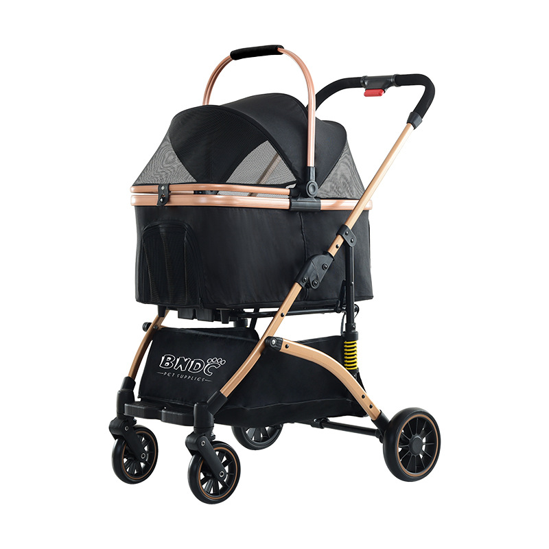 Giipet-4輪ペットカート 分離型 ペットバギー ワンタッチ 折りたたみ 多機能 犬用ベビーカー 小型犬 中型犬 猫 散歩