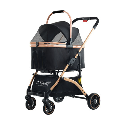 Giipet-4輪ペットカート 分離型 ペットバギー ワンタッチ 折りたたみ 多機能 犬用ベビーカー 小型犬 中型犬 猫 散歩