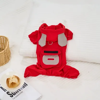 犬用レインウェア 4本足 軽量アウトドアウェア オールシーズン対応 防風 防水 防汚 ドッグウェア 一体型ハーネスDカン付き ミニポケット 着脱簡単 伸縮性袖口 耳付きフード付き 小型犬 中型犬 大型犬 寒さ対策 梅雨対策 汚れ防止 花粉対策-Giipet