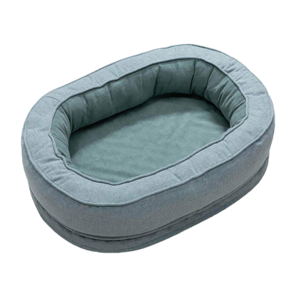 ドーナツ型ペットベッド 厚手クッション 3D低反発ウレタン 背骨サポート 関節保護 波型マッサージデザイン 通気性抜群 ムレにくい 頭部＆首サポート 洗濯機対応 撥水素材 お手入れ簡単 犬猫兼用 年中使える 小型犬 中型犬 大型犬対応-Giipet