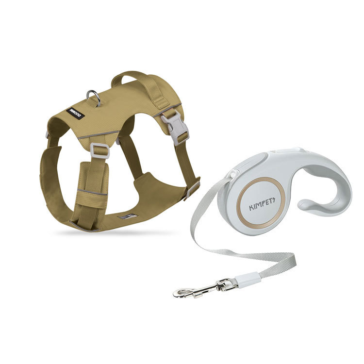 軽量犬用ハーネス 小型犬中型犬大型犬兼用  軽量設計 反射テープ付き 夜間散歩安心 引っ張り防止機能 高密度オックスフォードクロス 撥水加工 耐引裂 耐摩耗 折り返し仕上げで肌に優しい 360°包み込む快適フィット 調節可能バックル付き 前後Dリング おしゃれデザイン 4色選べる 2.5-45kg対応 サイズ調節簡単 首負担軽減 愛犬の安心安全散歩用-Giipet