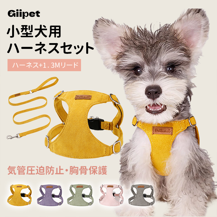 小型犬用Y字型ハーネス＆リードセット 高密度ポリエステル製 耐久性
