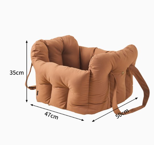 ペット用車載シート ドライブボックス 犬 猫兼用 車用ペットベッド 飛び出し防止 固定ベルト付き ずれない 立体サポート 型崩れしにくい 高め囲い 安心感抜群 ふわふわ PP綿素材 洗える お出かけ 四季通用 小中型犬