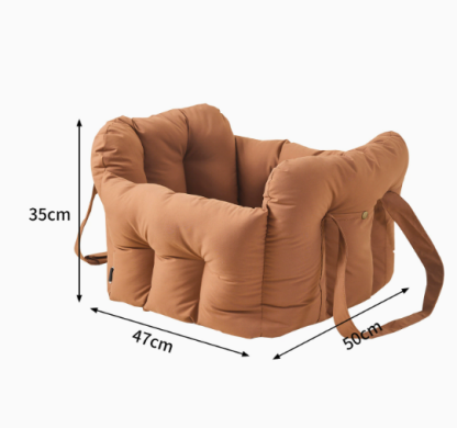 ペット用車載シート ドライブボックス 犬 猫兼用 車用ペットベッド 飛び出し防止 固定ベルト付き ずれない 立体サポート 型崩れしにくい 高め囲い 安心感抜群 ふわふわ PP綿素材 洗える お出かけ 四季通用 小中型犬