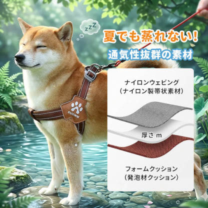工字型ハーネスセット リードセット 衝撃吸収 引っ張り防止 胴轮 首負担ゼロ 気管に優しい 反射材付き 夜間安全 抜けにくい ダブルバックル 通気性 高強度素材 洗濯簡単 小型犬 中型犬 6-24kg対応 お散歩 お出かけ