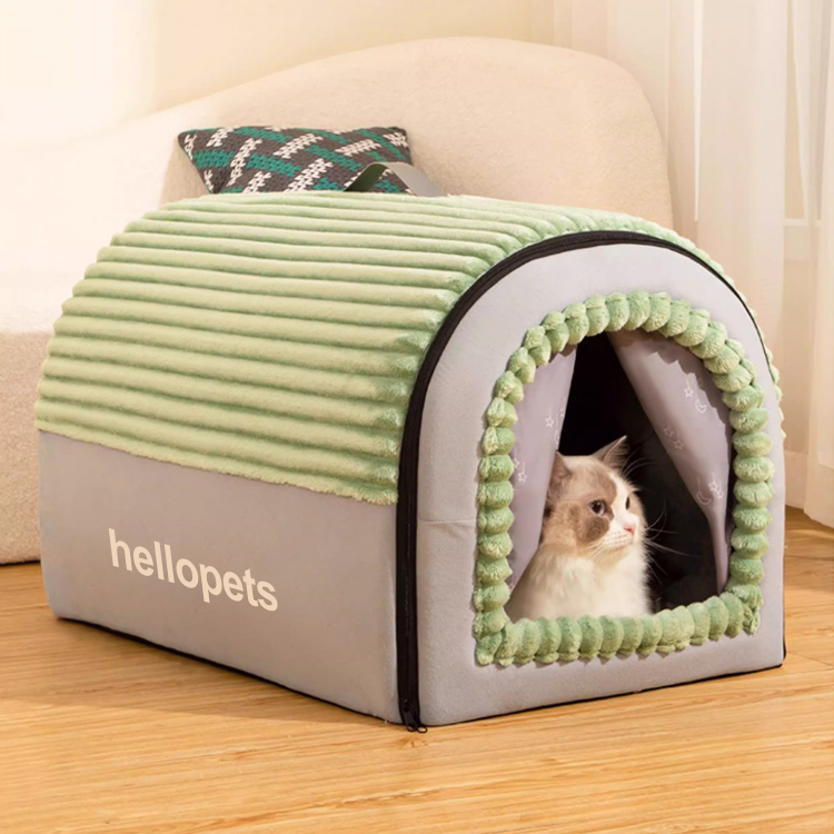 取り外せる保温キャットハウス 猫ハウス ドーム型 ペットベッド 冬用 2WAY 犬猫兼用 ふわふわ もこもこ 広々スペース 洗える クッション付き 滑り止め ぐっすり眠れる 高反発 PPコットン 小型犬 中型犬 大型犬 寒さ対策-Giipet