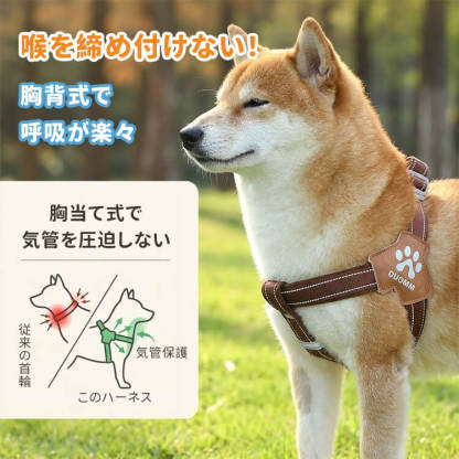 工字型ハーネスセット リードセット 衝撃吸収 引っ張り防止 胴轮 首負担ゼロ 気管に優しい 反射材付き 夜間安全 抜けにくい ダブルバックル 通気性 高強度素材 洗濯簡単 小型犬 中型犬 6-24kg対応 お散歩 お出かけ