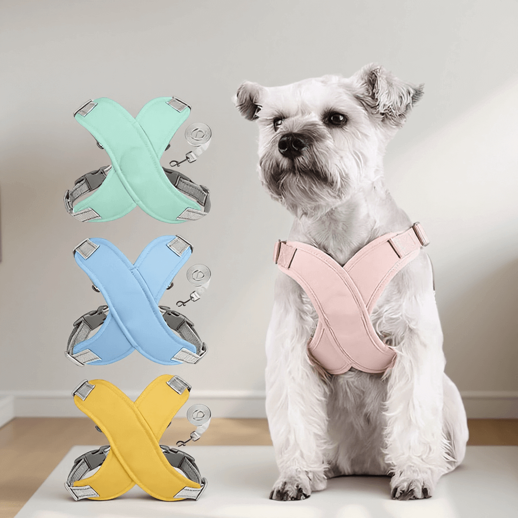 犬用クロス型ハーネス＆リードセット 喉を避けるX字構造 安心の獣医師