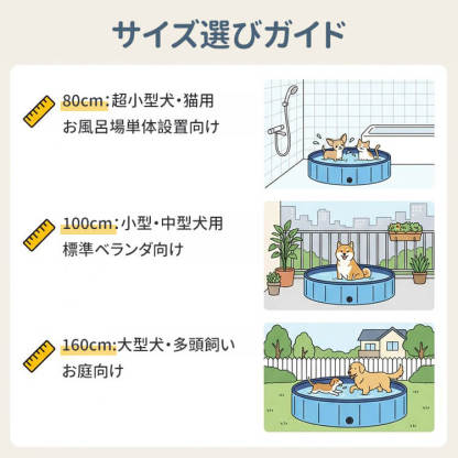 折りたたみ式・防水ペット用プール 空気入れ不要 持ち運び便利 頑丈 PVC素材 厚手 耐摩耗 排水バルブ付き 室内 屋外 お風呂 水遊び 遊び場 収納用 レッド/ブルー 3サイズ展開