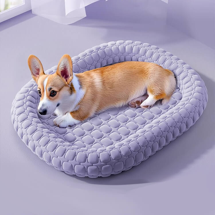ラテックス冷感ペットベッド 夏用 犬猫兼用 プレミアムラテックス アイスシルク素材 瞬間冷却 持続冷感 防ダニ抗菌 通気性抜群 ふんわり寝心地 洗える 滑り止め付 暑さ対策