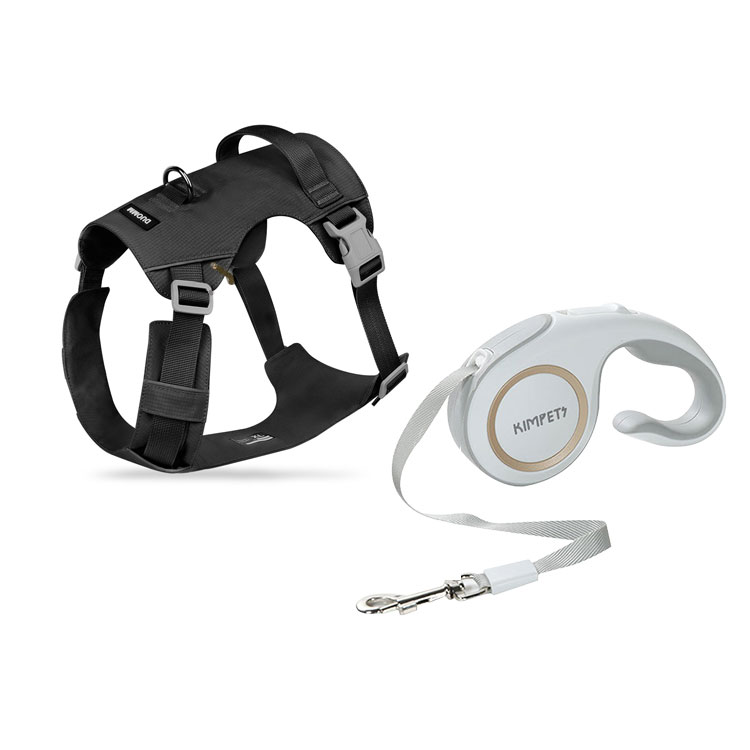 軽量犬用ハーネス 小型犬中型犬大型犬兼用  軽量設計 反射テープ付き 夜間散歩安心 引っ張り防止機能 高密度オックスフォードクロス 撥水加工 耐引裂 耐摩耗 折り返し仕上げで肌に優しい 360°包み込む快適フィット 調節可能バックル付き 前後Dリング おしゃれデザイン 4色選べる 2.5-45kg対応 サイズ調節簡単 首負担軽減 愛犬の安心安全散歩用-Giipet