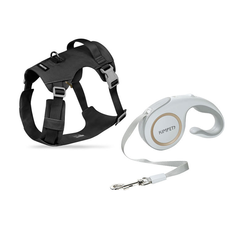 軽量犬用ハーネス 小型犬中型犬大型犬兼用  軽量設計 反射テープ付き 夜間散歩安心 引っ張り防止機能 高密度オックスフォードクロス 撥水加工 耐引裂 耐摩耗 折り返し仕上げで肌に優しい 360°包み込む快適フィット 調節可能バックル付き 前後Dリング おしゃれデザイン 4色選べる 2.5-45kg対応 サイズ調節簡単 首負担軽減 愛犬の安心安全散歩用-Giipet