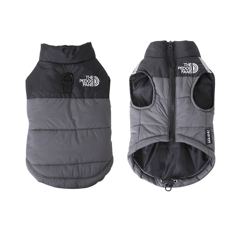 秋冬犬用ダウン風ベスト 完全防水 極暖 撥水加工 ドッグウェア 軽量 保温 防寒コート 1秒着脱 フロントジッパー 反射材 静電気防止 サイズ調節 Dリング付き 小型犬 中型犬 大型犬 ジャケット-Giipet