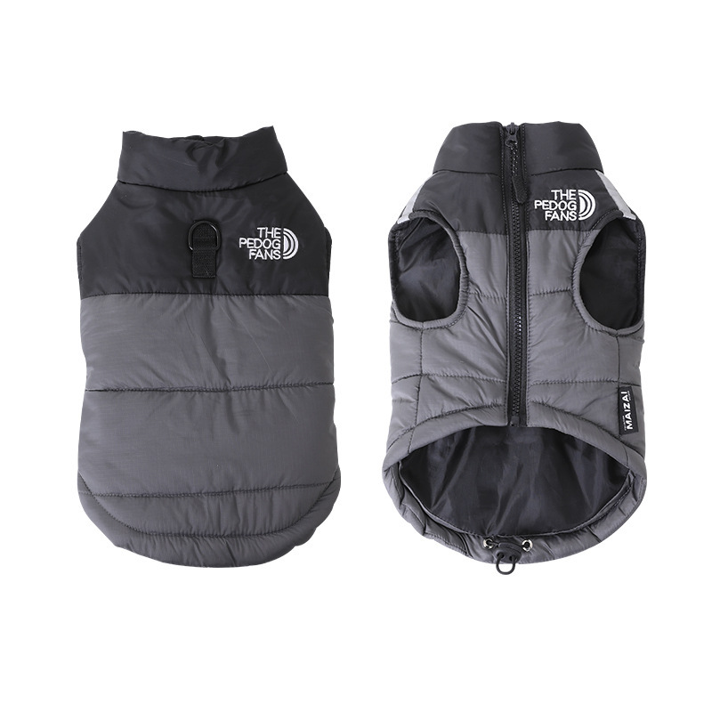 秋冬犬用ダウン風ベスト 完全防水 極暖 撥水加工 ドッグウェア 軽量 保温 防寒コート 1秒着脱 フロントジッパー 反射材 静電気防止 サイズ調節 Dリング付き 小型犬 中型犬 大型犬 ジャケット-Giipet