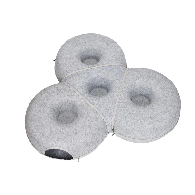 キャットベッド 猫 トンネル 組み合わせ式 キャットハウス 2WAY 遊び 休憩 爪研ぎ 隠れ家 多頭飼い 頑丈 丈夫 フェルト 型崩れしにくい オールシーズン ジッパー 分解 洗える 運動不足解消