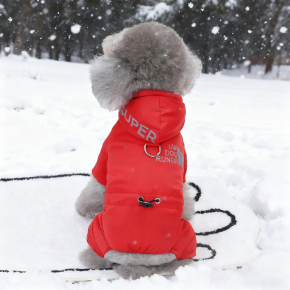 犬用防寒防水ジャケット 秋冬用 極寒対応 ドッグウェア コート アウター 1枚4役 高機能 反射材 リード付き ふわふわ裏起毛 防風 防雪 完全防水 ウォータープルーフ 保温 汚れ防止 泥はね防止 寒さ対策 お散歩 フード付き 小型犬 中型犬 大型犬 S～2XL-Giipet