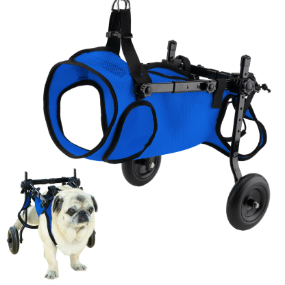 犬用車椅子 ペット用リハビリ歩行補助車 通気性メッシュ 金属フレーム 静音キャスター 後脚サポート 老犬・介護犬向け
