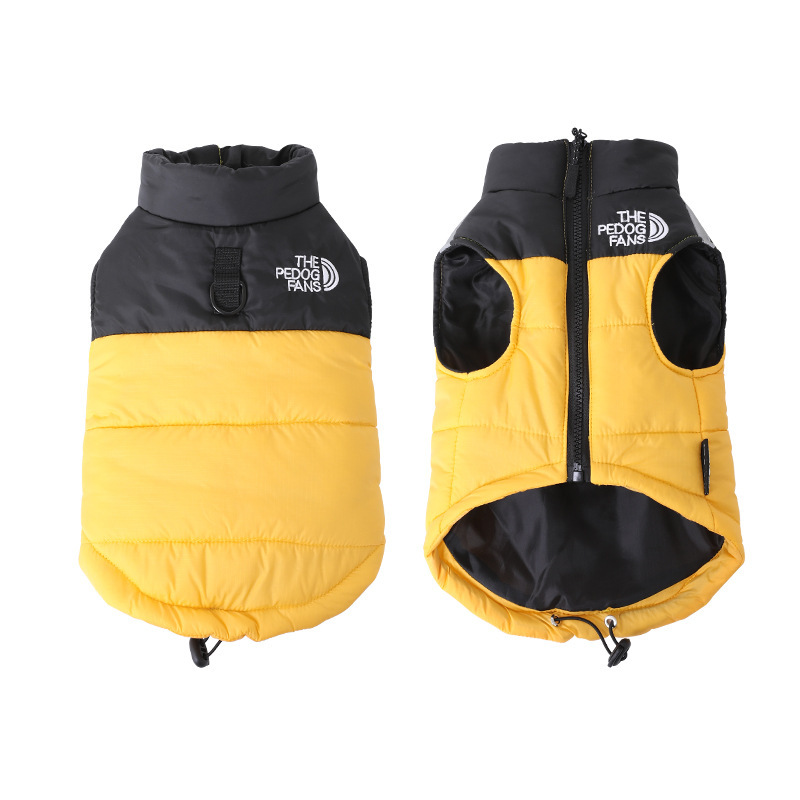 秋冬犬用ダウン風ベスト 完全防水 極暖 撥水加工 ドッグウェア 軽量 保温 防寒コート 1秒着脱 フロントジッパー 反射材 静電気防止 サイズ調節 Dリング付き 小型犬 中型犬 大型犬 ジャケット-Giipet