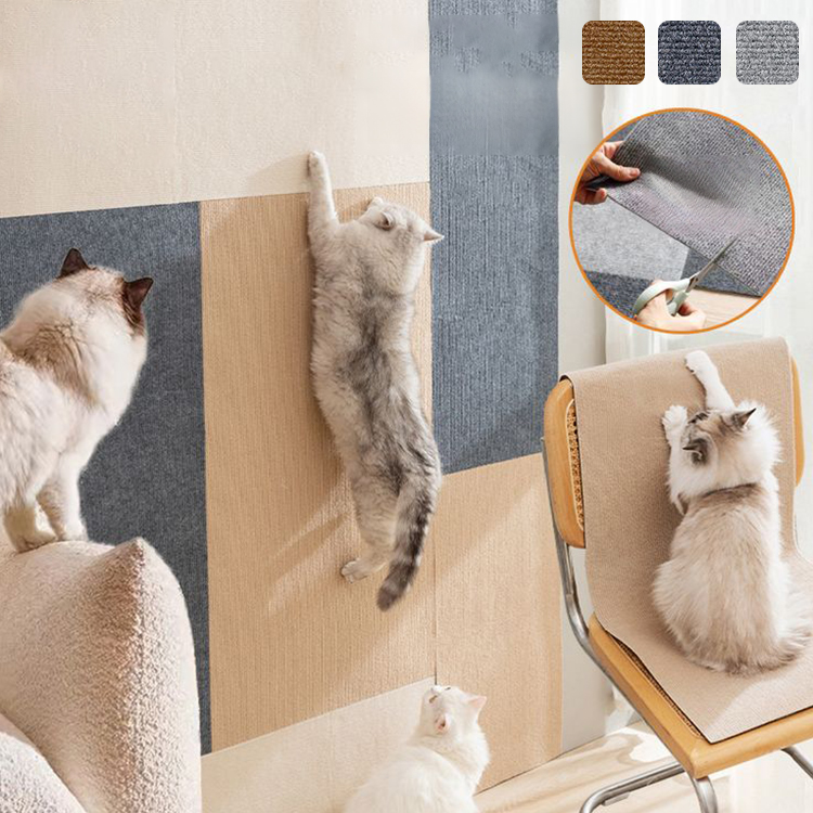 壁貼り爪とぎ 猫 キャットタワー 贴るタイプ 家具保護 ソファー保護 跡が残らない 屑が出ない 耐摩耗性 耐引っかき 自由カット 3色展開 省スペース 強力粘着 猫 おもちゃ 室内用