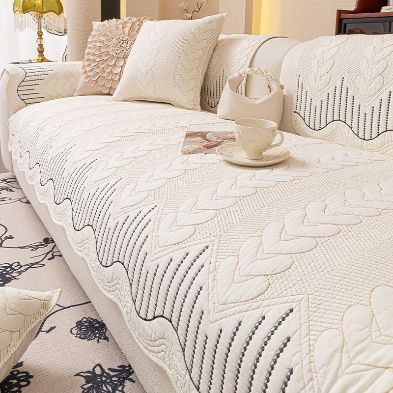 异形カットマルチカバー ソファー  ワラビーデザイン 3~4人掛け 麦穂柄 ソファーマット 肘あり 肘なし 滑り止め 綿100% ペット 猫 犬 爪とぎ 伤 防止 丸洗い 春夏秋冬 インテリア 北欧風