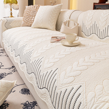 异形カットマルチカバー ソファー  ワラビーデザイン 3~4人掛け 麦穂柄 ソファーマット 肘あり 肘なし 滑り止め 綿100% ペット 猫 犬 爪とぎ 伤 防止 丸洗い 春夏秋冬 インテリア 北欧風