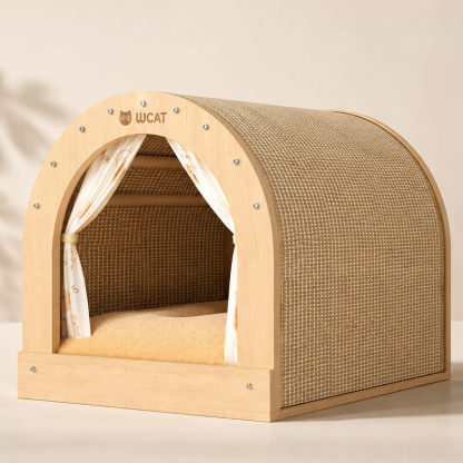 アーチ型爪とぎハウス 猫 ベッド スクカッチャー ハウス つめとぎ ダンボール 1台3役 遊び 休息 ストレス解消 運動不足解消 大型猫 多头飼い 高密度 耐久性 家具保護 おもちゃ ペット用品