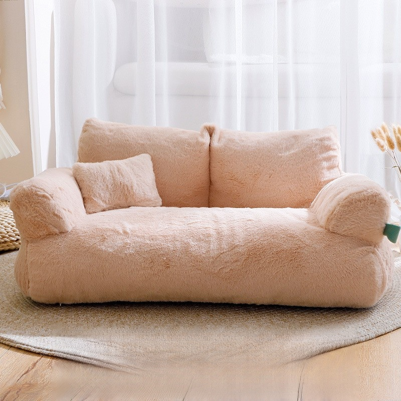 Giipet-ふわふわペットベッド 猫ベッド 犬 クッション ペットソファー 小型/中型犬用 猫用 モチモチ3D綿 ふわふわ 暖か 通年 洗える 滑りにくい裏生地 L グレー 