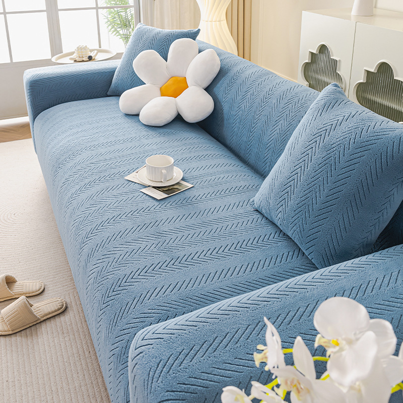 北欧風ヘリンボーン柄ソファーカバー 防水  ペット用 爪とぎ防止 猫爪対策 伸縮素材 ストレッチ おしっこ漏れ防止 耐尿加工 防汚 ほつれにくい 無臭 柔らかい 傷防止 汚れ防止 洗える 1~4人掛け 四季通用