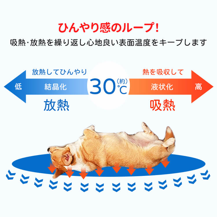 ペット用ひんやりマット 犬 猫 ウォーターマット 接触冷感 夏 暑さ対策 熱中症対策 クールマット 冷感マット エアーピロー付き 小型犬 大型犬 直径65cm 100cm 2サイズ選べる 睡眠サポート 空気入れ付き