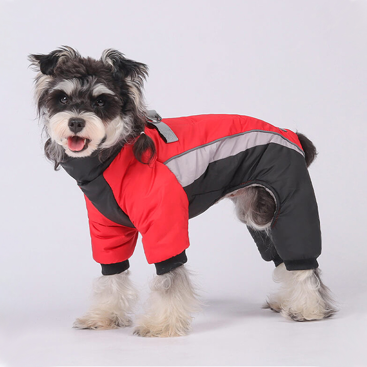 ペット用保温ジャケット 犬服 ドッグウェア 北極ファー ふわふわ裏地 秋冬 防寒 防水 防風 防雪 -30℃対応 保温 軽量 3秒着脱 ストレスフリー 反射材付き 写真映え バイカラー 股下ゆったり 小型犬 中型犬 寒さ対策-Giipet