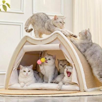 猫テント猫爪とぎ別荘