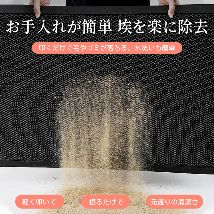 高機能泥落とし玄関マット 滑り止め 防塵防水 汚れ隠し除塵マット 厚手弾力ハニカム構造 簡単お手入れ 泥砂除去 抗菌防カビ 室内外兼用 快適足元 天然ゴム密着