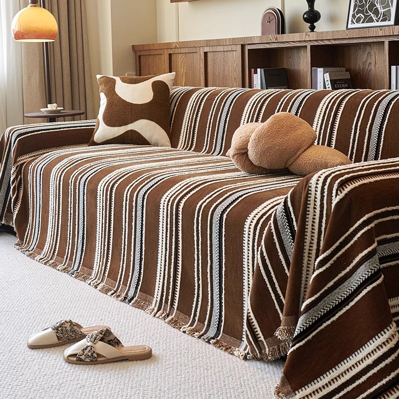 中古風ソファカバー シェニール織り オールシーズン対応 リバーシブル 厚手 もっちりやわらか 高密度 耐久性抜群 犬猫の爪にも強い 洗える 色落ちしない 設置簡単 滑り止め効果 リビング格上げ