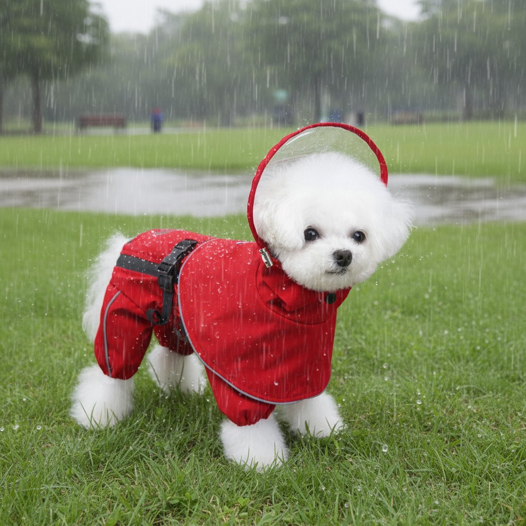 犬用レインコート ハーネス一体型 四脚タイプ 全身カバー 防水 防風 反射材付き 蒸れにくい 快適設計 着脱簡単 フルジップ 動きやすい ゆったり 通気性抜群 S-XXL 小型犬 中型犬 大型犬 春夏秋冬 散歩楽々-Giipet