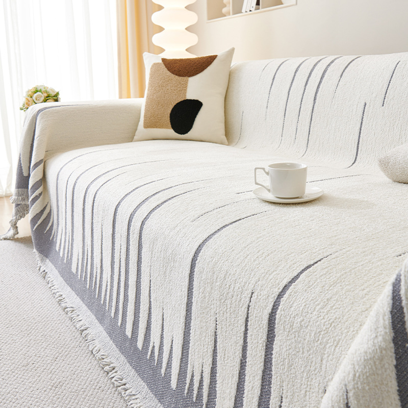 北欧風ソファカバー シェブロン柄 シェニール 一枚式 厚手ジャカード織り 犬猫対策 洗える ズレない 高密度 抜け毛防止 ホルムアルデヒドなし 保温蓄熱 37.5℃暖か 通気性 柔らか 肌触り オールシーズン対応 高級感 シンプルモダン-Giipet