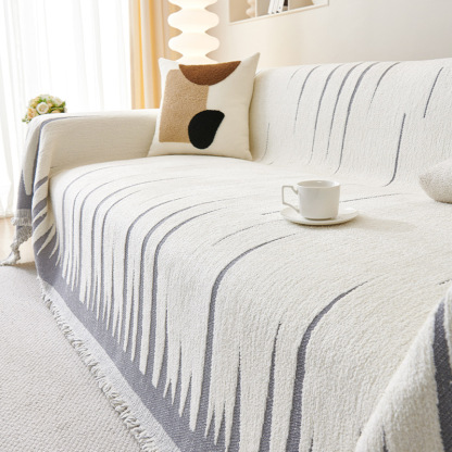 北欧風ソファカバー シェブロン柄 シェニール 一枚式 厚手ジャカード織り 犬猫対策 洗える ズレない 高密度 抜け毛防止 ホルムアルデヒドなし 保温蓄熱 37.5℃暖か 通気性 柔らか 肌触り オールシーズン対応 高級感 シンプルモダン-Giipet