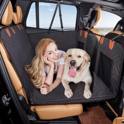 Giipet-ペット用ドライブシート 犬 車 シート ペット用ドライブシート 全車種対応 防水 滑止め 傷つきにくい 取り付け簡単 折り畳み式 高い安定性 掃除しやすい 後部座席 ハンモックスタイル 