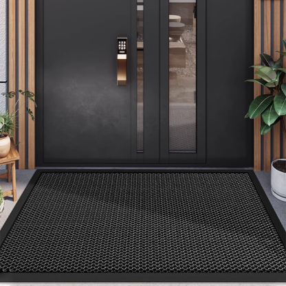 高機能泥落とし玄関マット 滑り止め 防塵防水 汚れ隠し除塵マット 厚手弾力ハニカム構造 簡単お手入れ 泥砂除去 抗菌防カビ 室内外兼用 快適足元 天然ゴム密着-Giipet