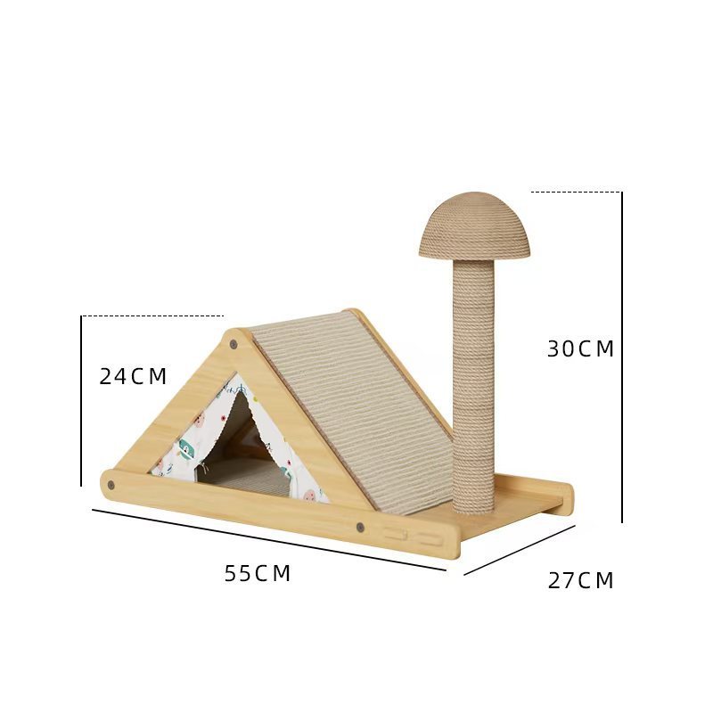 多機能ジュートキャットハウス 爪とぎ一体型 保温防風 耐摩耗・耐引っかき 天然麻素材 頑丈で長持ち ストレス解消・遊び・くつろぎ・寝る 猫用ハウス ねこハウス キャットタワー 爪とぎポール 隠れ家 ドーム型 おしゃれ オールシーズン