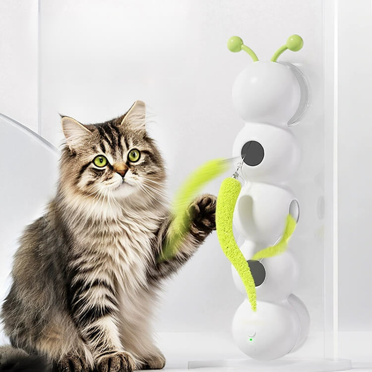 キャタピラ猫用おもちゃ AIスマートセンサー搭載 動くしっぽ穴から出没 USB充電式 強力吸盤 耐久性ABS素材 狩猟本能刺激 ストレス・運動不足解消 一人遊び対応 長時間稼働 省エネ
