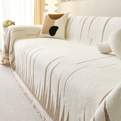 北欧風ソファカバー シェブロン柄 シェニール 一枚式 厚手ジャカード織り 犬猫対策 洗える ズレない 高密度 抜け毛防止 ホルムアルデヒドなし 保温蓄熱 37.5℃暖か 通気性 柔らか 肌触り オールシーズン対応 高級感 シンプルモダン-Giipet