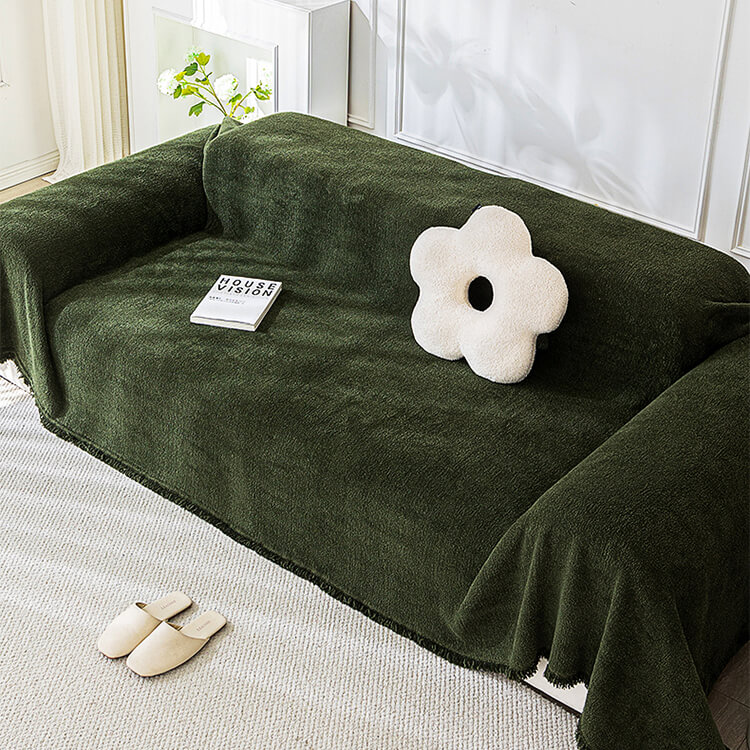 シェニール ソファカバー L字型対応 マルチカバー 秋冬用 暖かい ふかふか 防水 防汚 撥水加工 猫のひっかきに強い 犬対応 ホルムアルデヒドフリー 洗える 北欧 おしゃれ ペットと暮らす安心空間へ