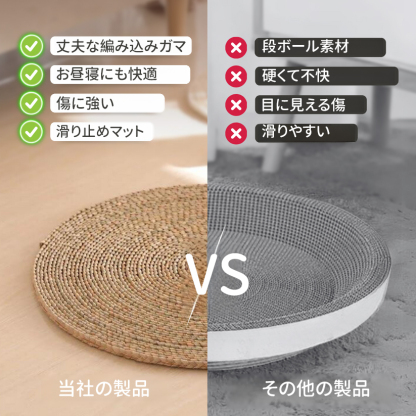 Giipet-ペットマット 天然素材 爪研ぎ ゆったり マルチサイズ ラウンド 猫 爪とぎ 天然素材 耐摩耗 爪研ぎ 猫 耐久 家具傷防止 猫爪とぎ 取り付け簡単 爪とぎマット スクラッチパッド つめとぎシート 爪研ぎ サイザル 猫用 四季対応 ストレス解消 家具保護 ペット用品 