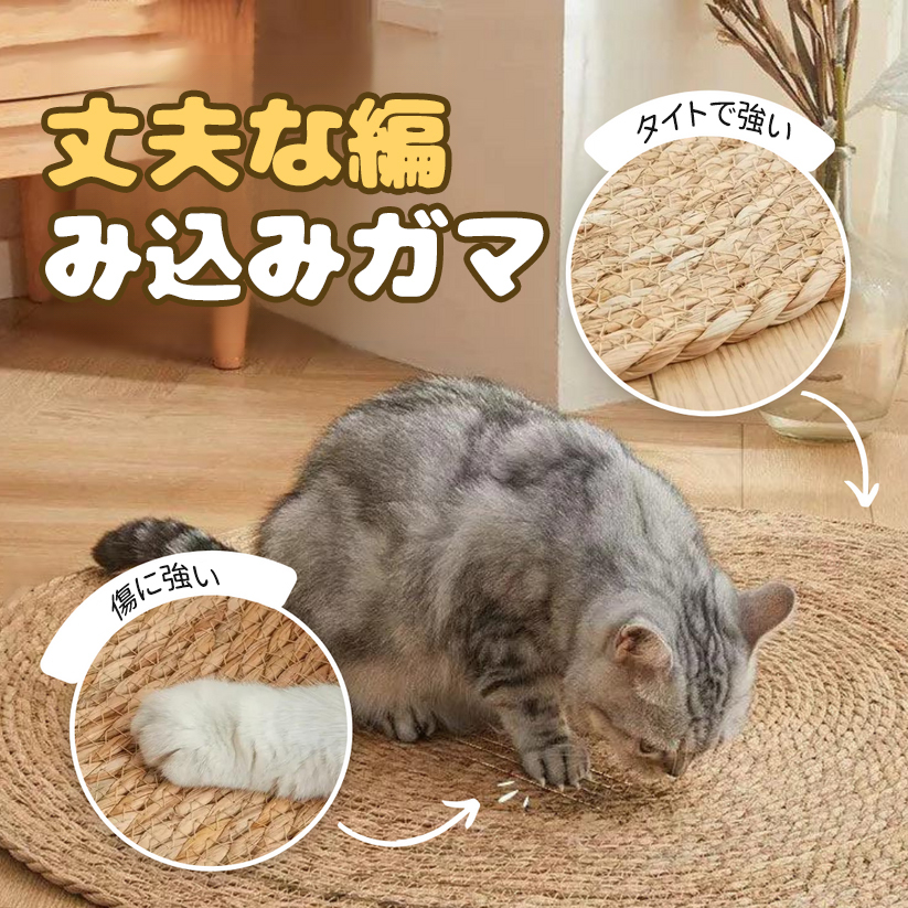 Giipet-ペットマット 天然素材 爪研ぎ ゆったり マルチサイズ ラウンド 猫 爪とぎ 天然素材 耐摩耗 爪研ぎ 猫 耐久 家具傷防止 猫爪とぎ 取り付け簡単 爪とぎマット スクラッチパッド つめとぎシート 爪研ぎ サイザル 猫用 四季対応 ストレス解消 家具保護 ペット用品 