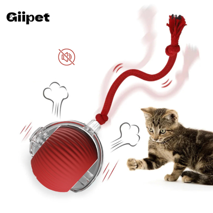 Giipet-スマートな猫犬遊びボール 犬 ボール 犬用 猫用 おもちゃ 電動ボール 光るボール 動く 回転 跳ねる LEDライト付き 障害物検知 USB充電式 丸洗い可能 