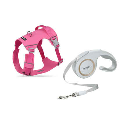 軽量犬用ハーネス 小型犬中型犬大型犬兼用  軽量設計 反射テープ付き 夜間散歩安心 引っ張り防止機能 高密度オックスフォードクロス 撥水加工 耐引裂 耐摩耗 折り返し仕上げで肌に優しい 360°包み込む快適フィット 調節可能バックル付き 前後Dリング おしゃれデザイン 4色選べる 2.5-45kg対応 サイズ調節簡単 首負担軽減 愛犬の安心安全散歩用-Giipet