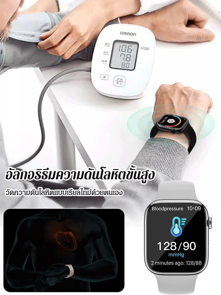 นาฬิกาอัจฉริยะวัดกรดยูริก วัดน้ำตาลในเลือดแบบไม่เจาะเลือด